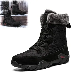 2021 Winter Waterproof High Top Cotton Shoes, Warm Casual Snow Boots Long Hiking Boots, Waterproof Fur Lined Outdoor Hiking Warm Casual Snow Boots