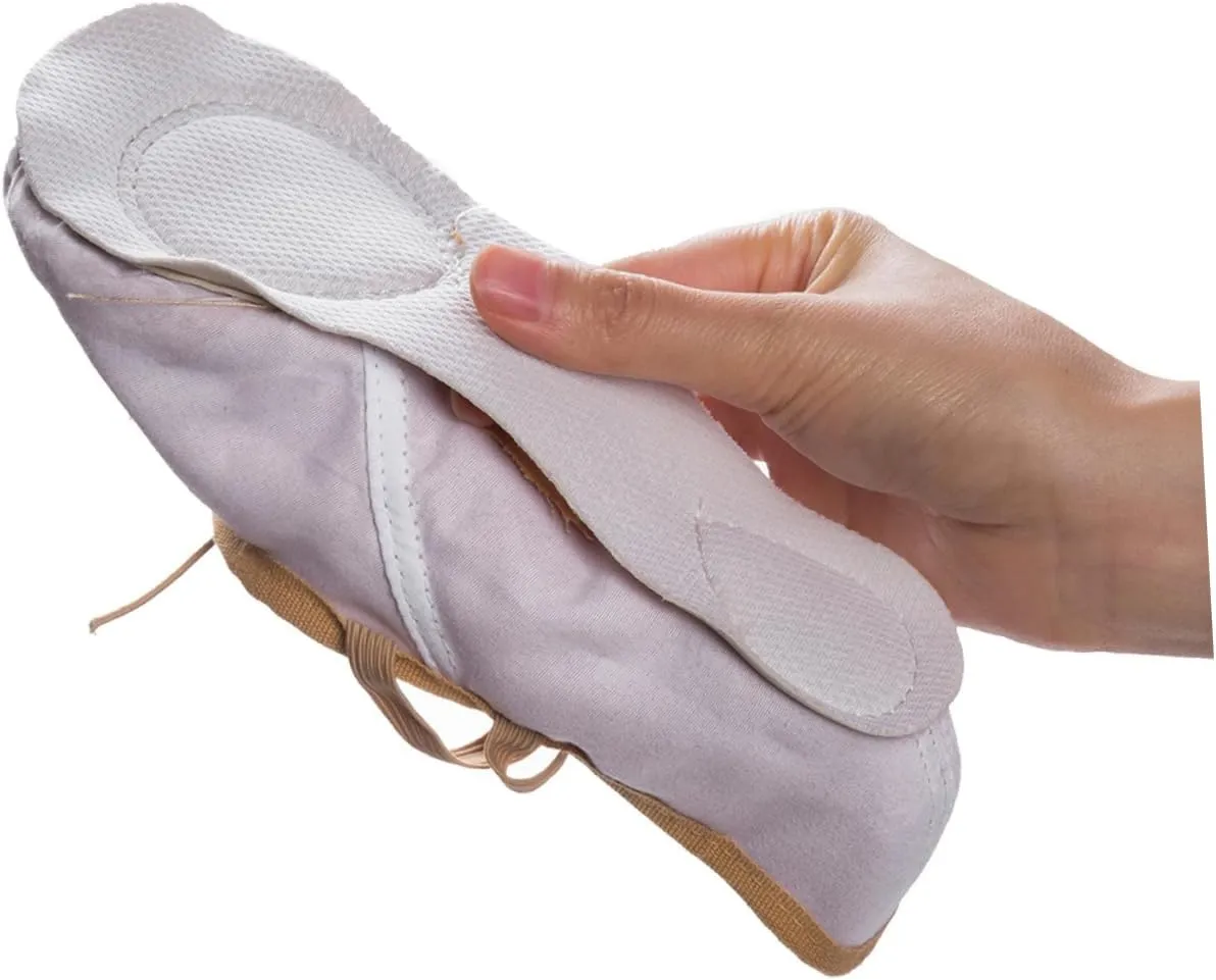Amosfun 1 Pair Princess Ballet Shoes Ballet Dancer Shoes Girls Ballet Flats Ballet Shoes Slippers Flats Canvas Dance Shoes Ballet Practice Shoes Sole Ballet Shoe Yoga Shoes Soles Aldult Light Brown