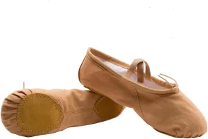 Amosfun 1 Pair Princess Ballet Shoes Ballet Dancer Shoes Girls Ballet Flats Ballet Shoes Slippers Flats Canvas Dance Shoes Ballet Practice Shoes Sole Ballet Shoe Yoga Shoes Soles Aldult Light Brown