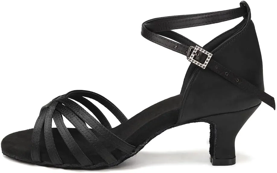 AOQUNFS Women's Latin Dance Shoes Satin Ballroom Salsa Practice Performance Dance Shoes,GB213