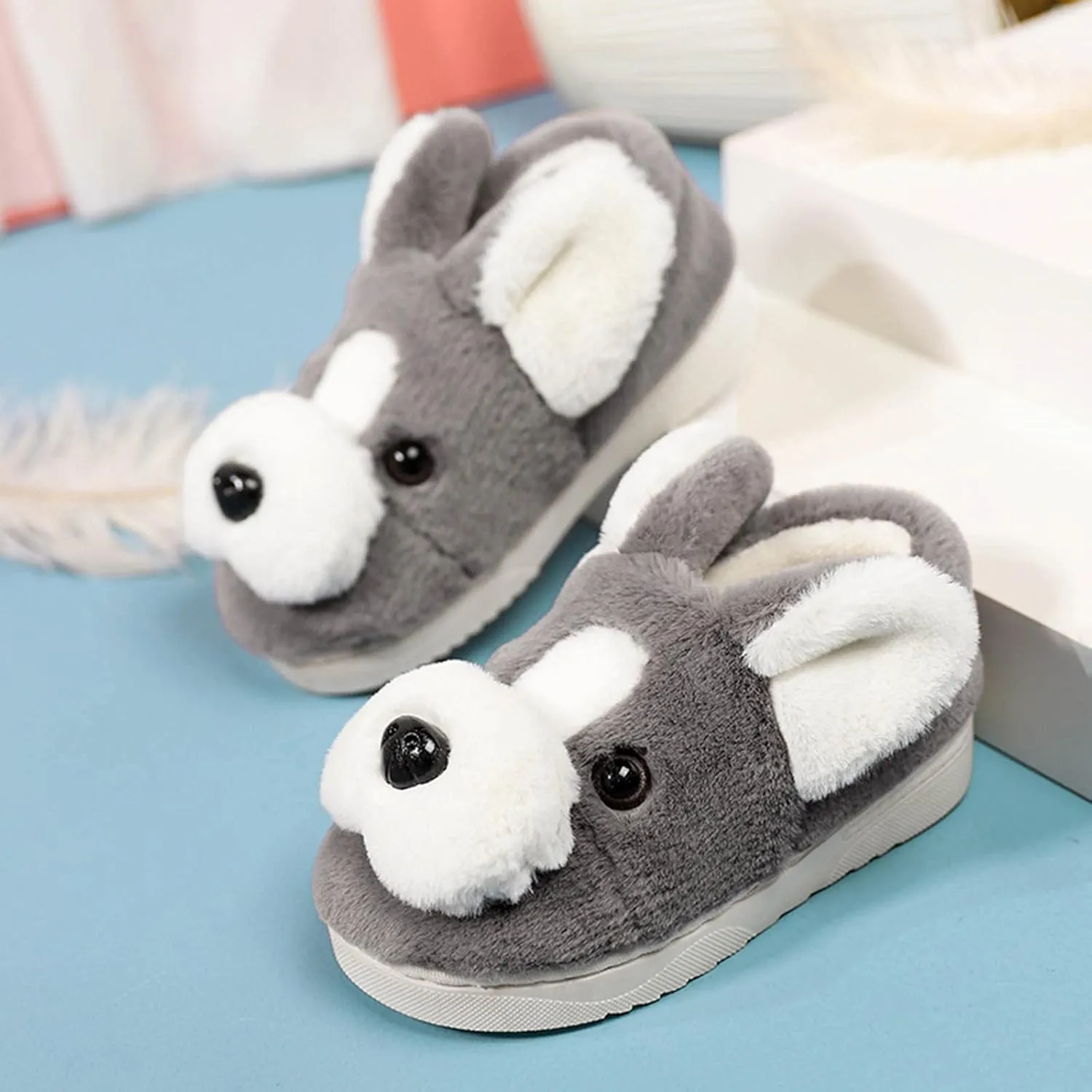 Big Girl Slipper Girls Boys Home Slippers Warm Dog House Slippers For Toddler Winter Jelly Sandals for Girls Size 2