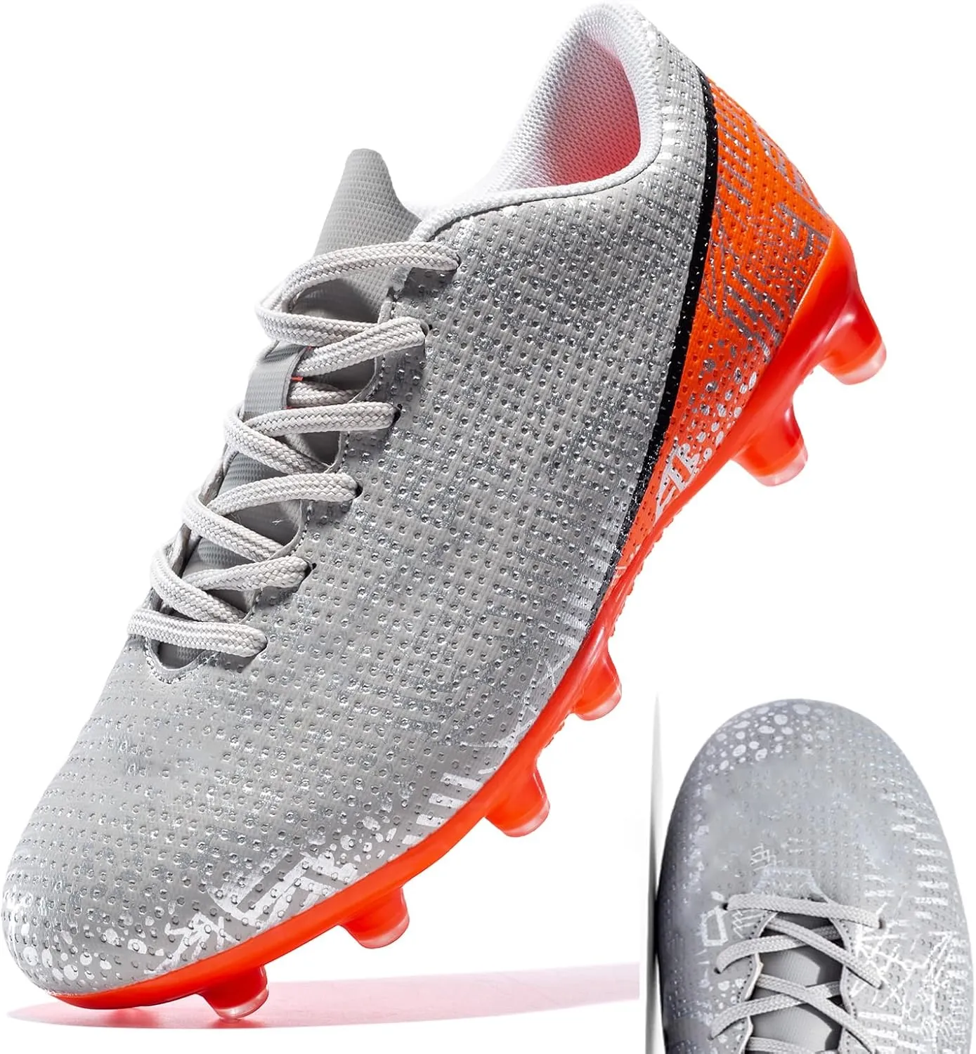 Boys Girls Soccer Shoes Kids Football Cleats Turf Indoor Low-Top Non-Slip Sneakers for Youth