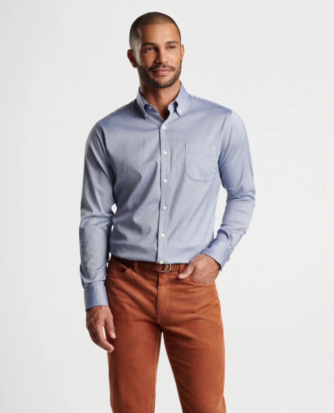 Campbell Crown Pinpoint Cotton-Stretch Sport Shirt