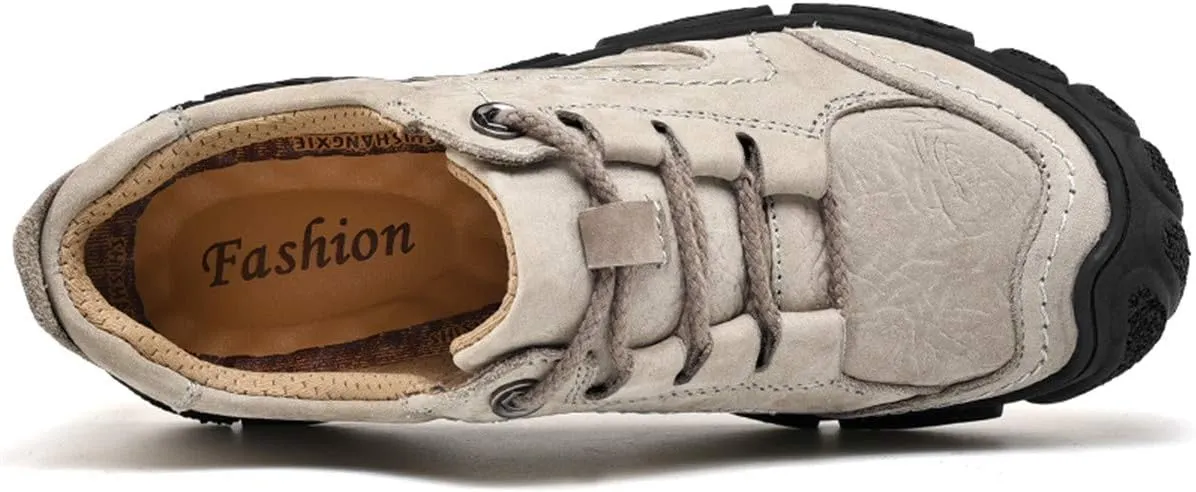 ChicWind Men's Hand Stitching Breathable Hiking Shoes Casual Lace-Up Outdoor Trekking Sneakers