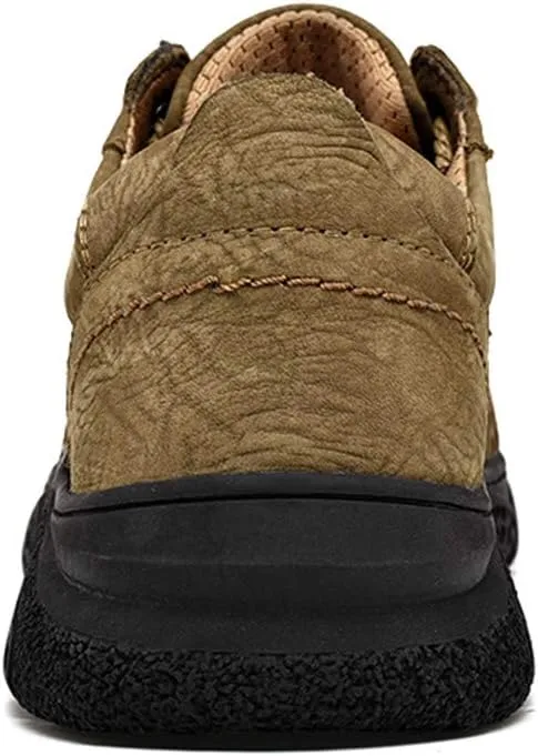 ChicWind Men's Hand Stitching Breathable Hiking Shoes Casual Lace-Up Outdoor Trekking Sneakers