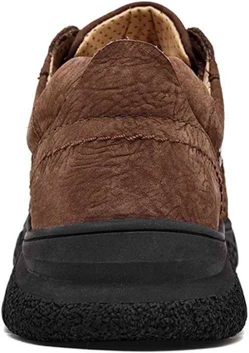 ChicWind Men's Hand Stitching Breathable Hiking Shoes Casual Lace-Up Outdoor Trekking Sneakers