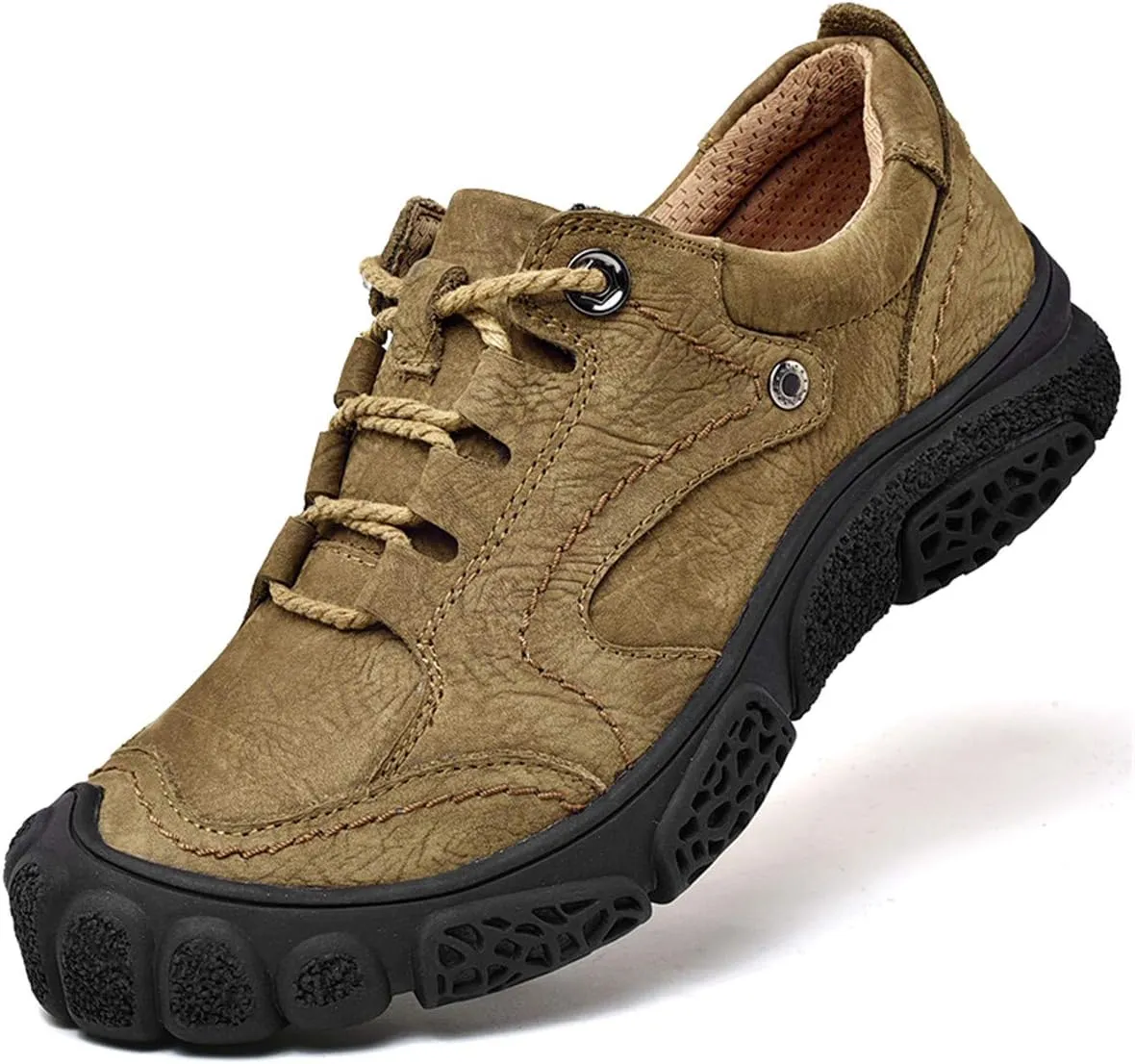 ChicWind Men's Hand Stitching Breathable Hiking Shoes Casual Lace-Up Outdoor Trekking Sneakers