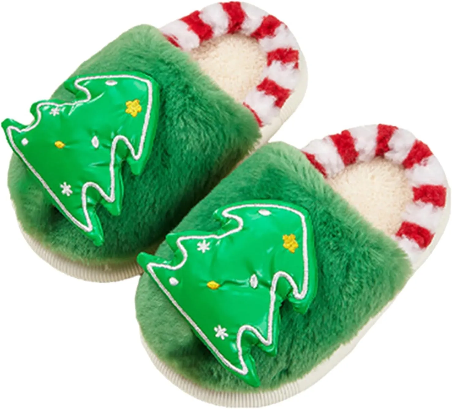 Christmas Slipper for Boys Girls Soft Plush Comfy Warm Fuzzy Slippers Christmas Tree Indoor Walking House Shoes