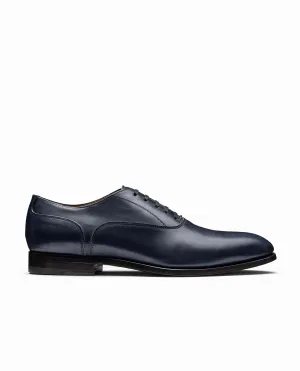 Dark Blue Fine Calf Plain Tip Blake Oxfords