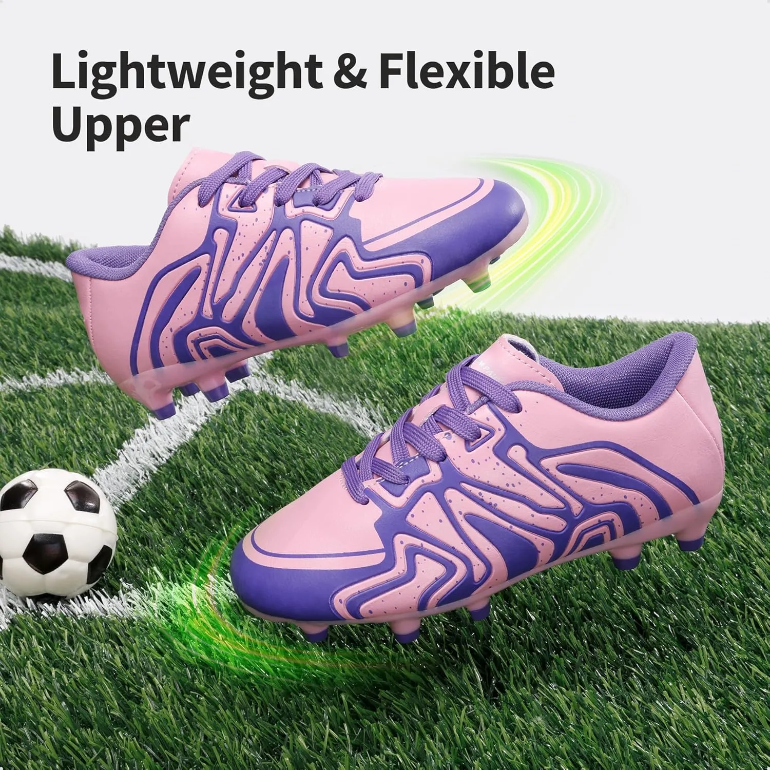 DREAM PAIRS Boys Girls Soccer Cleats Youth Firm Groud Baseball Cleats Sport Athletic Outdoor Trainning Football Shoes for Little/Big Kid