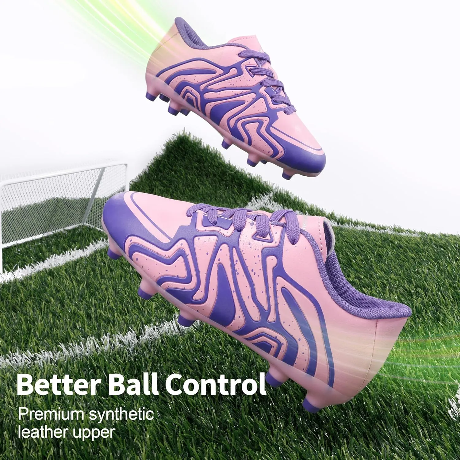 DREAM PAIRS Boys Girls Soccer Cleats Youth Firm Groud Baseball Cleats Sport Athletic Outdoor Trainning Football Shoes for Little/Big Kid