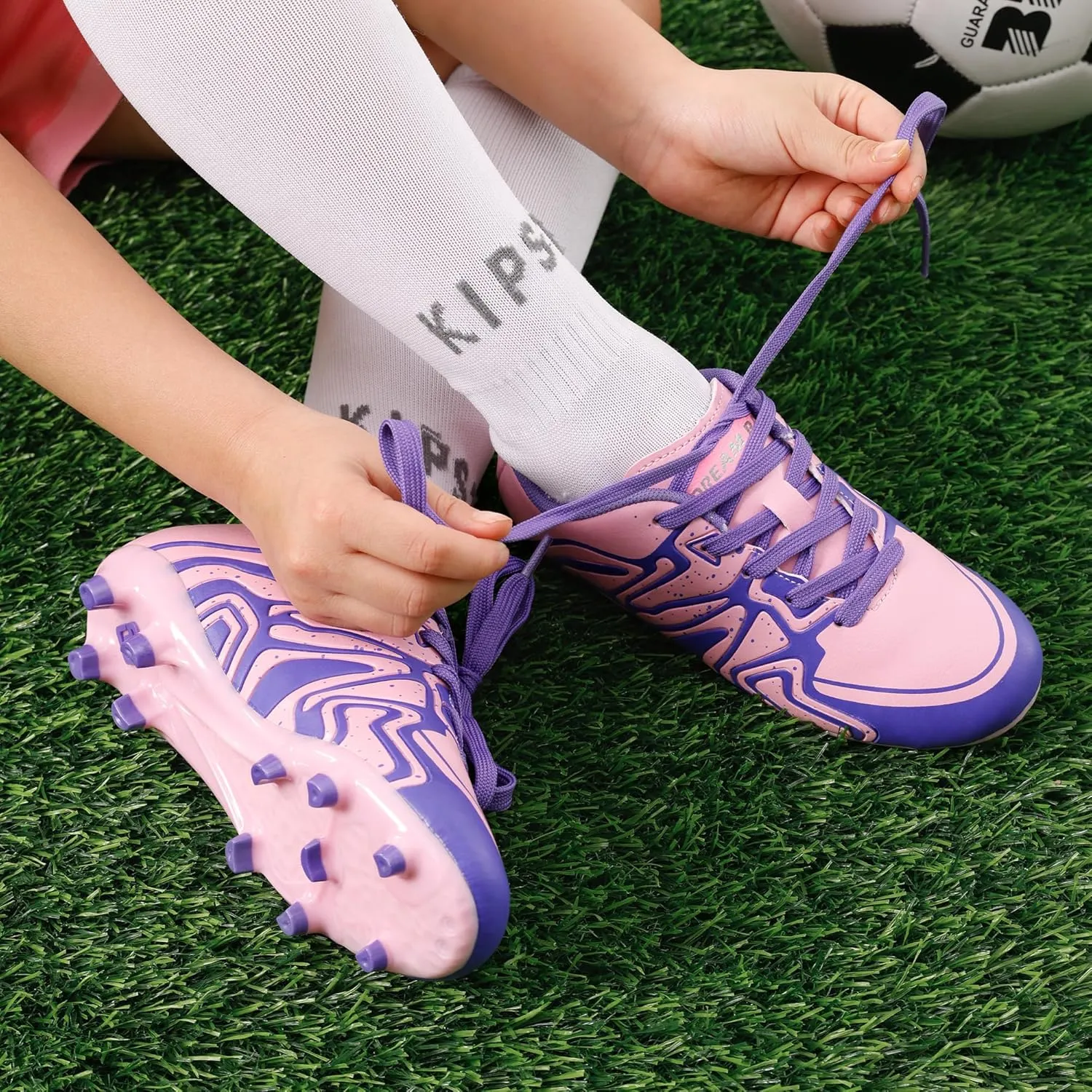 DREAM PAIRS Boys Girls Soccer Cleats Youth Firm Groud Baseball Cleats Sport Athletic Outdoor Trainning Football Shoes for Little/Big Kid
