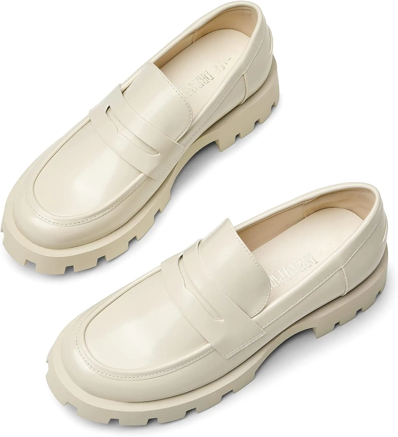 DREAM PAIRS Womens Loafers, Lug Sole Slip On Platform Chunky Penny Loafers for Women Dressy and Work, Business Casual Shoes for Women