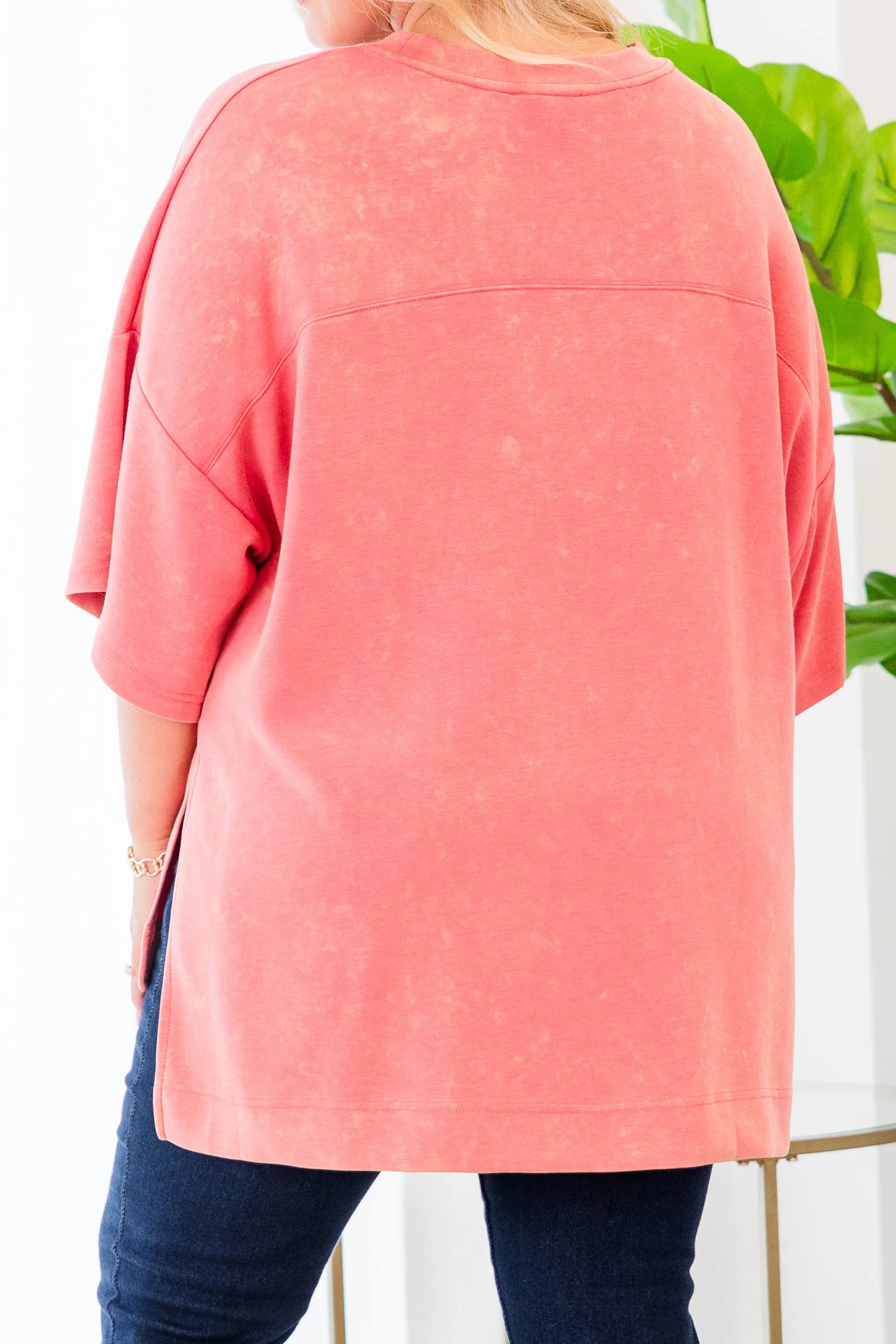 Easygoing Washed Tee, Pink