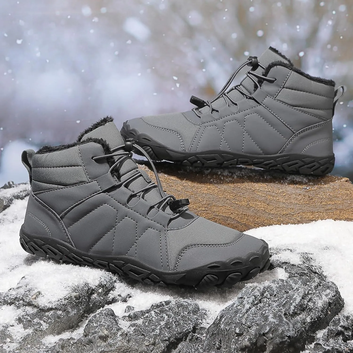 FLIOZY Unisex Non-Slip Lightweight Hiking Boots - Waterproof and Grip-Enhanced with Spacious Toe Box Durable Sole for Walking