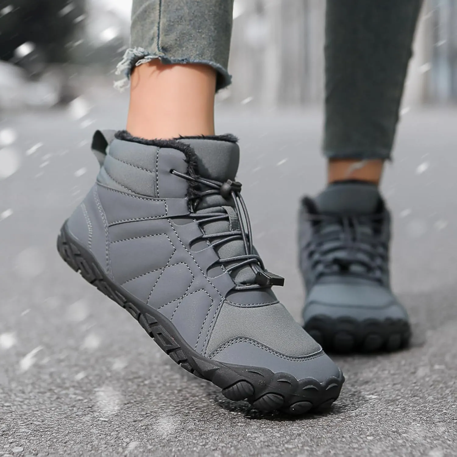 FLIOZY Unisex Non-Slip Lightweight Hiking Boots - Waterproof and Grip-Enhanced with Spacious Toe Box Durable Sole for Walking