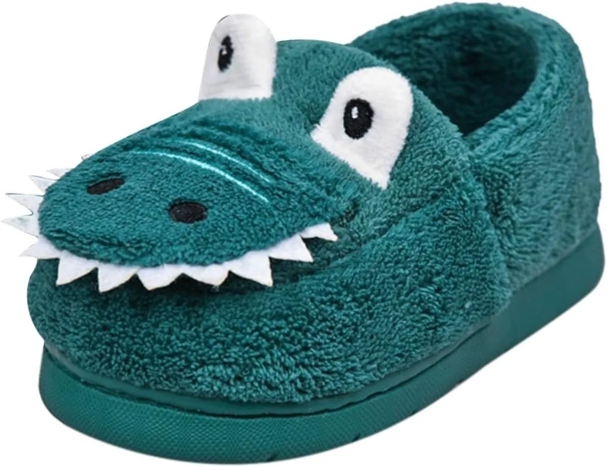 Fuzzy ??artoon Animal Slipper For Kids Baby Girls Boys Warm Flat Shoes Winter Memory Foam Indoor Bedroom House Shoes