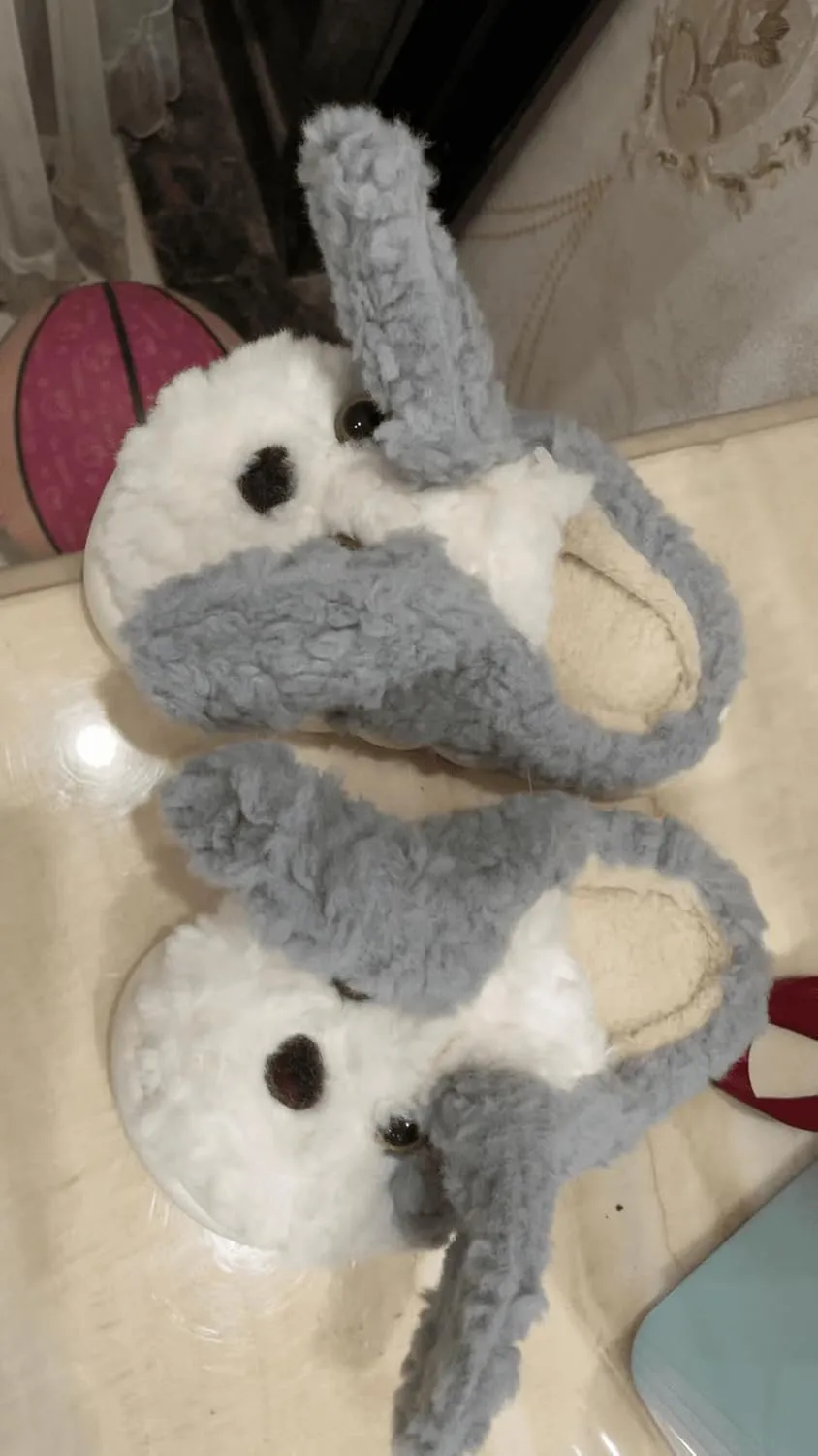 Girls Toddler Slippers Boys Fuzzy House Shoes Little Kid's Cute Puppy Pattern Non-Slip Plush Indoor Slippers