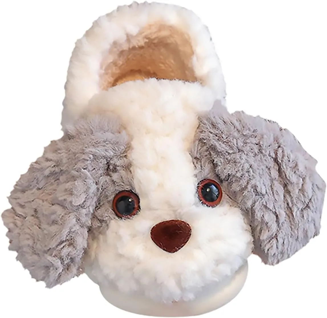 Girls Toddler Slippers Boys Fuzzy House Shoes Little Kid's Cute Puppy Pattern Non-Slip Plush Indoor Slippers