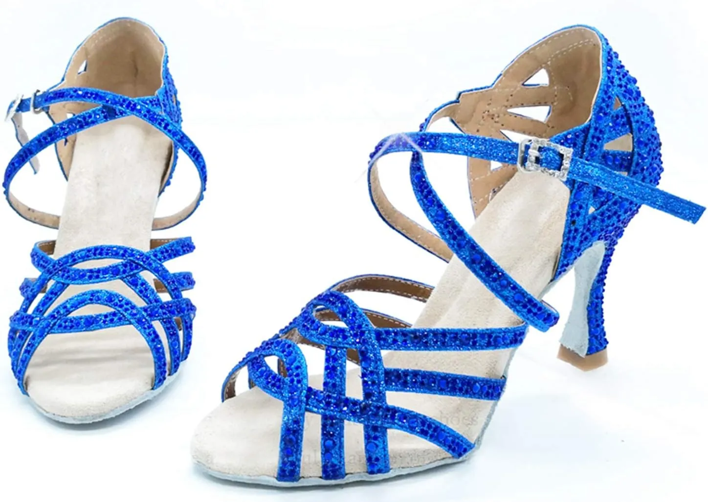 Glitter Dance Shoes for Women Rhinestones Bridal Wedding Formal Sandals