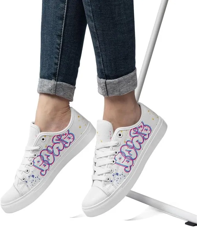 Graffiti Art Low Top Canvas Sneakers Fashion Unisex Streetwear Shoes for Boys Girls Lightweight Casual Footwear