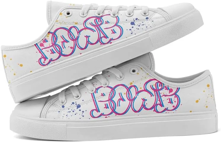 Graffiti Art Low Top Canvas Sneakers Fashion Unisex Streetwear Shoes for Boys Girls Lightweight Casual Footwear
