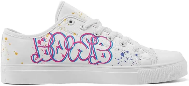 Graffiti Art Low Top Canvas Sneakers Fashion Unisex Streetwear Shoes for Boys Girls Lightweight Casual Footwear