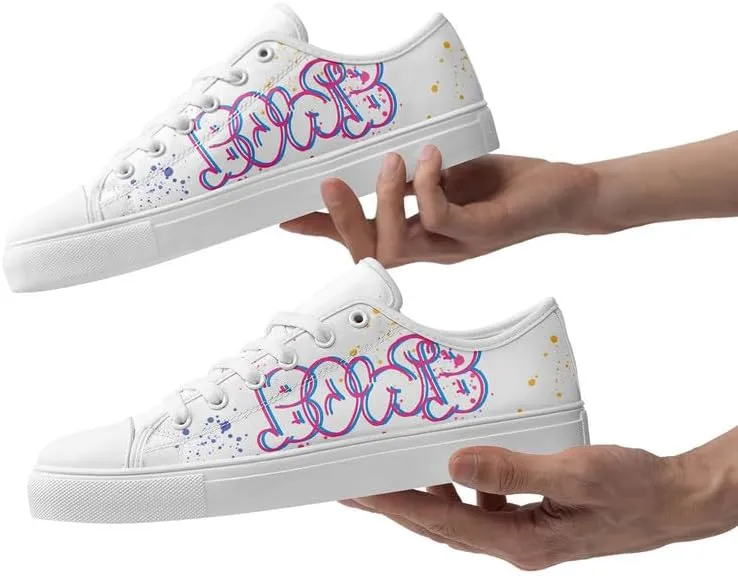 Graffiti Art Low Top Canvas Sneakers Fashion Unisex Streetwear Shoes for Boys Girls Lightweight Casual Footwear