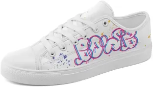 Graffiti Art Low Top Canvas Sneakers Fashion Unisex Streetwear Shoes for Boys Girls Lightweight Casual Footwear