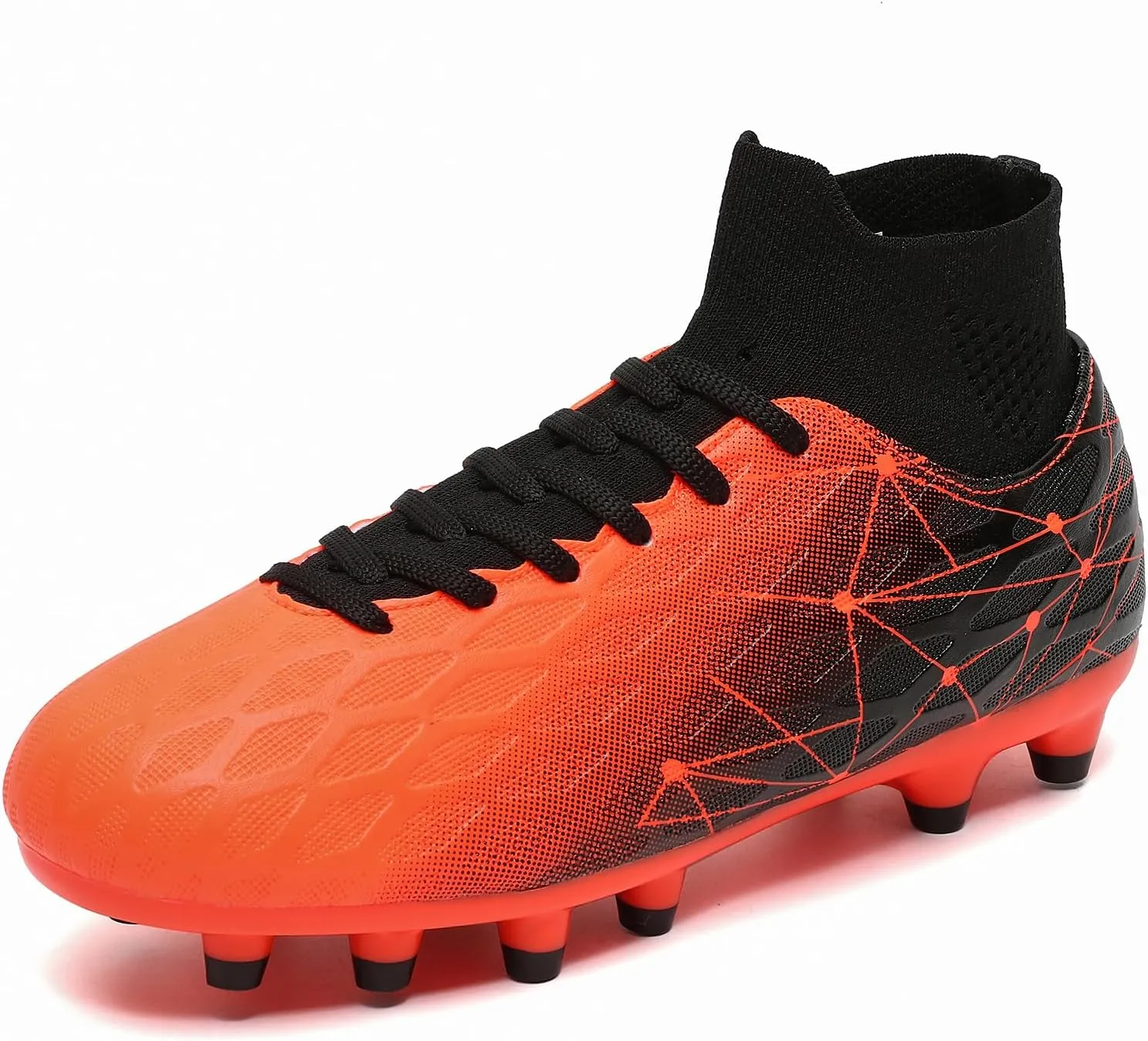 Hanani Boys Girls Soccer Cleats for Kids Football Shoes High Top Training Youth Football Cleats Outdoor/Indoor Athletic Turf Shoes