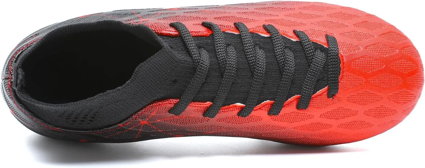Hanani Boys Girls Soccer Cleats for Kids Football Shoes High Top Training Youth Football Cleats Outdoor/Indoor Athletic Turf Shoes