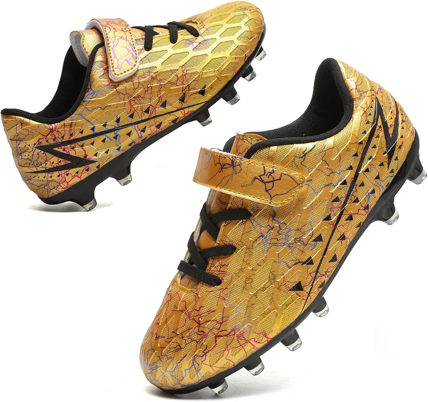 Hanani Boys Girls Soccer Cleats for Kids Football Shoes High Top Training Youth Football Cleats Outdoor/Indoor Athletic Turf Shoes