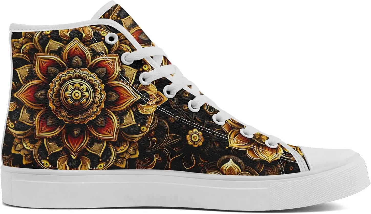 High Top Sneakers for Women Men Canvas Shoes Lightweight Printed Lace Up Fashion Casual Walking Shoes Street Footwear