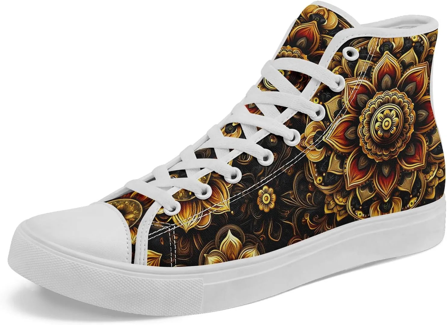 High Top Sneakers for Women Men Canvas Shoes Lightweight Printed Lace Up Fashion Casual Walking Shoes Street Footwear
