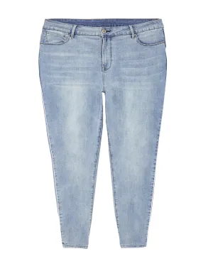 Holmes Cropped Skinny Jean with Contrasting Fashion Stripe | Light Wash