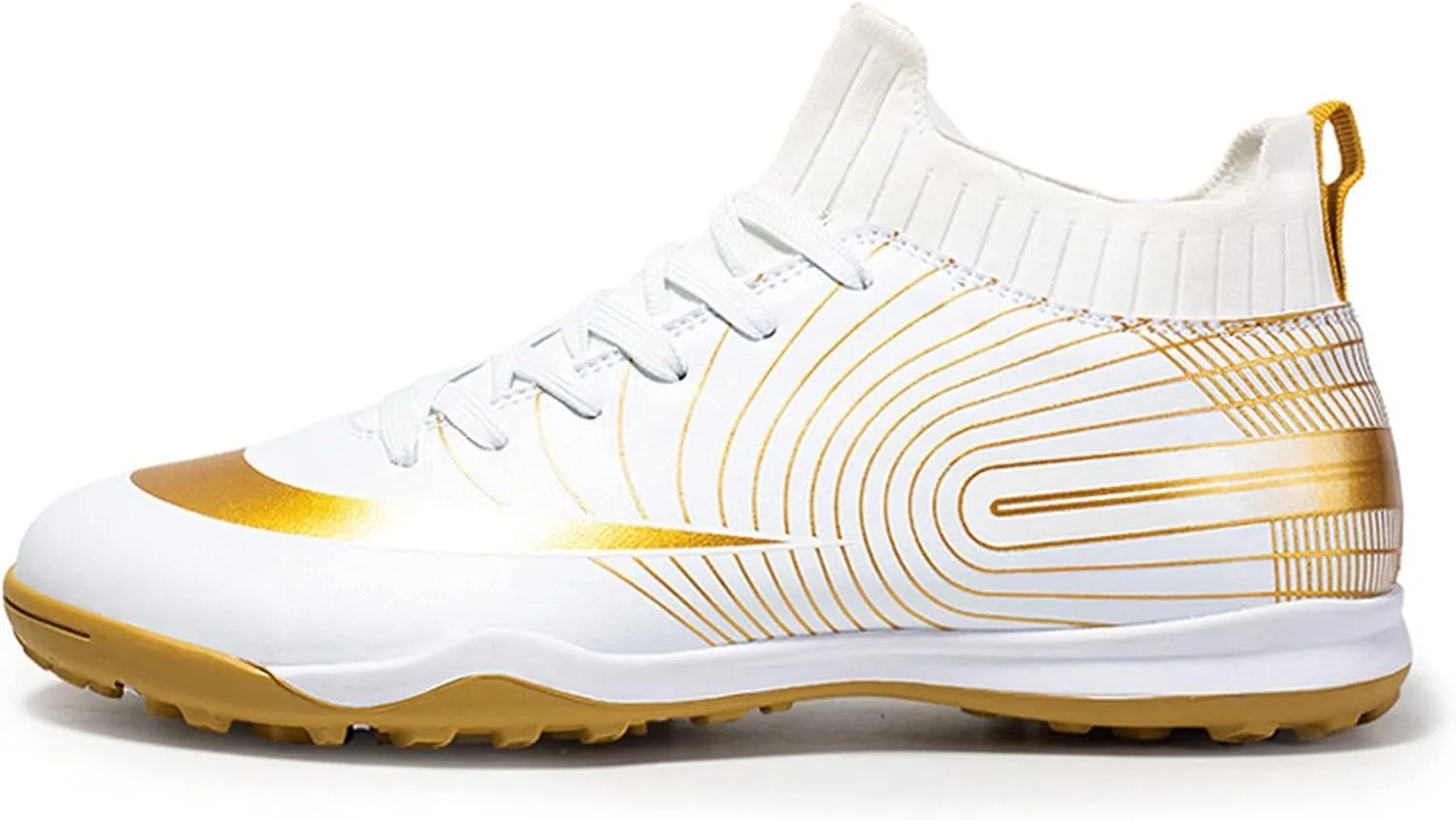 Indoor Soccer Shoes Mens High Gripping Power Non-Slip,Youth Football Cleats High-Top Shock Absorption,Soccer Cleats TF Comfortable Soft