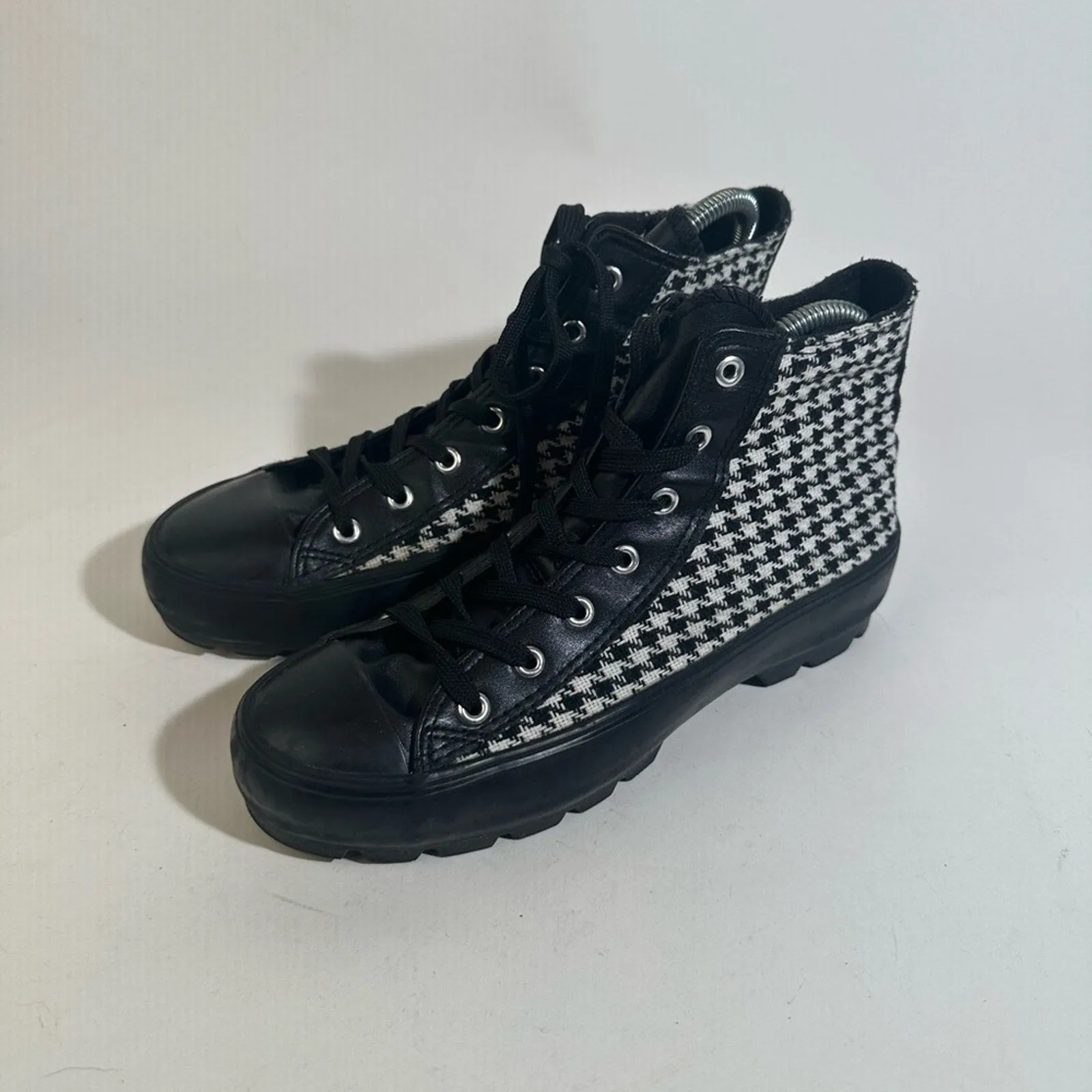 Jessica Carlyle Herringbone High Top Sneakers