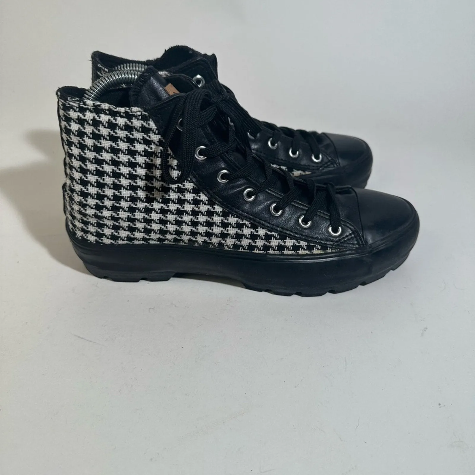 Jessica Carlyle Herringbone High Top Sneakers