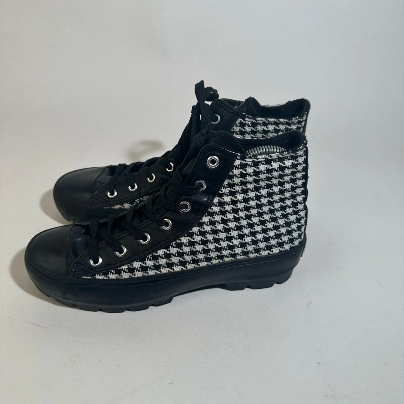 Jessica Carlyle Herringbone High Top Sneakers