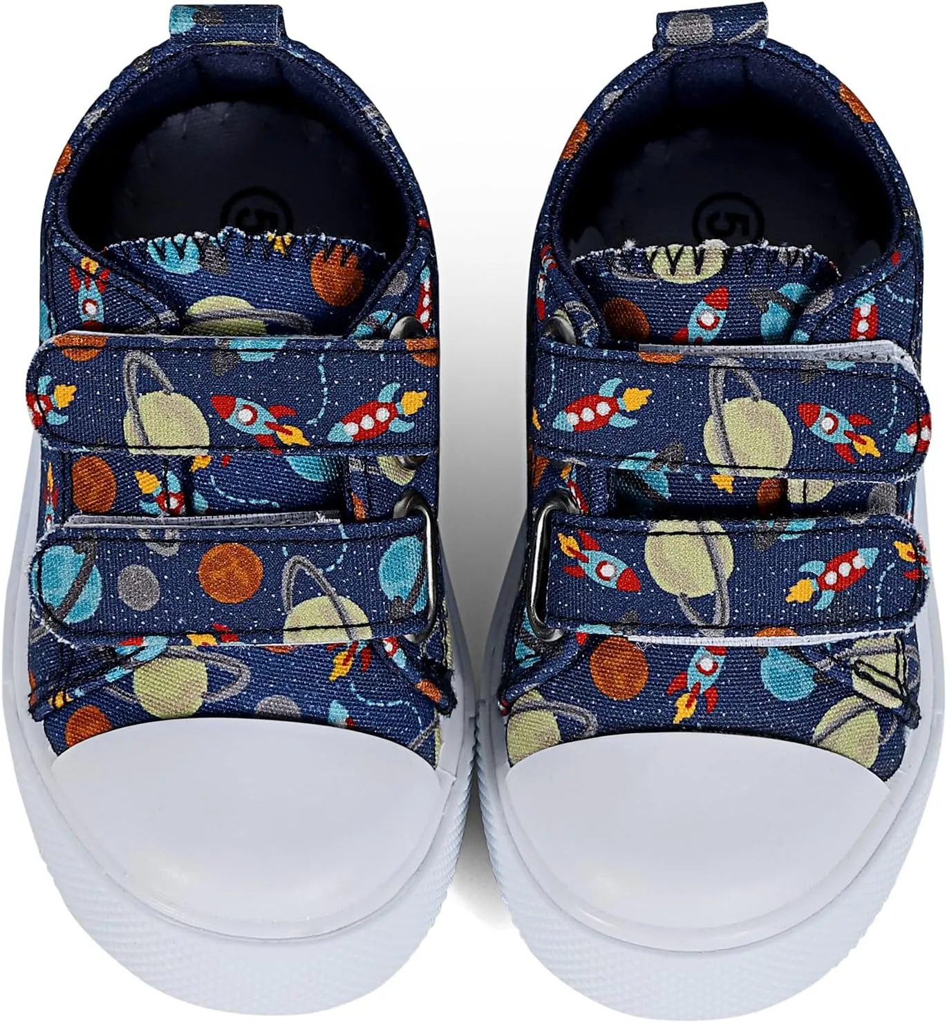 KAKU NANU Toddler Sneakers for Boys and Girls, Cute Cartoon Kids Soft Walking Shoes with Dual Hook and Loop