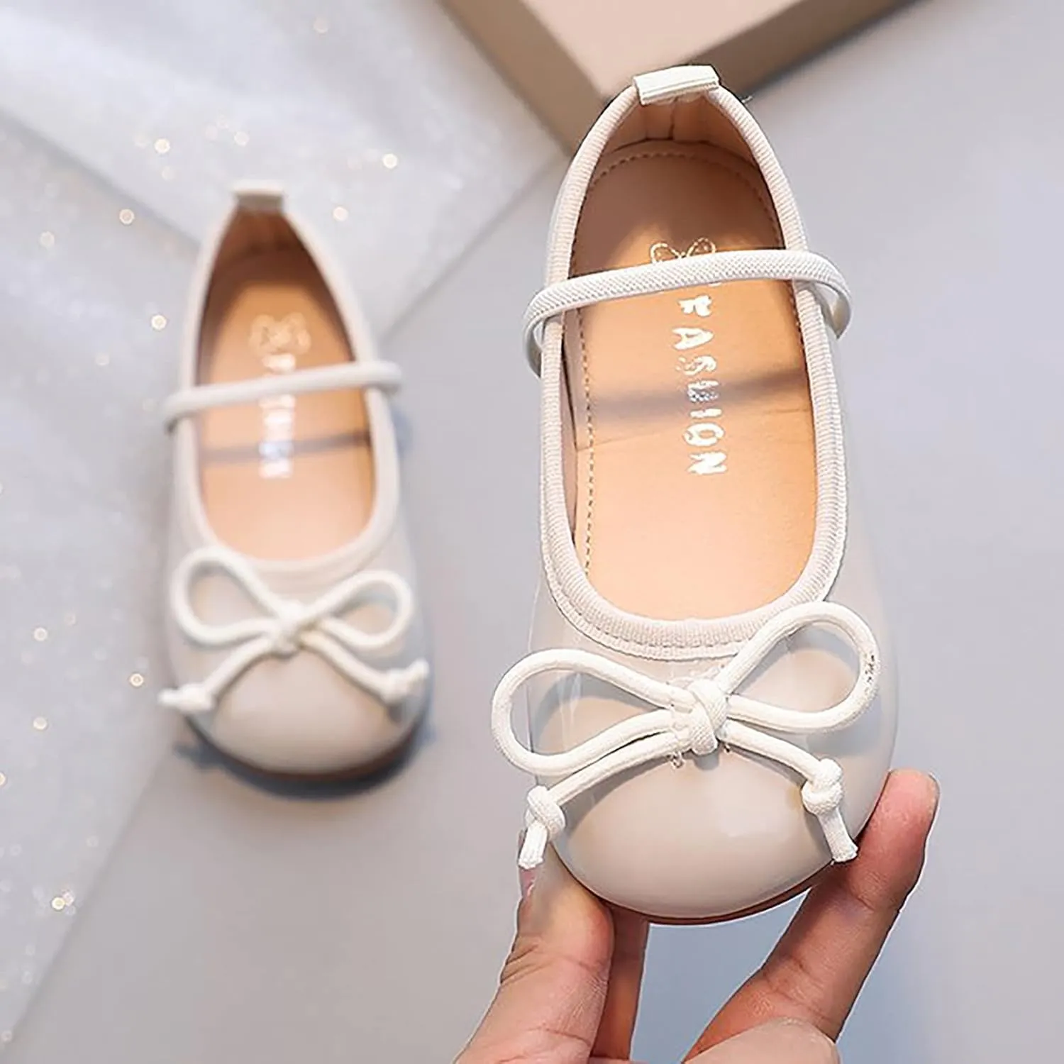 Little Girl Mary Jane Dress Shoes Toddler Girls School Shoes Soft Sole Non Slip Faux Leather Shoes Bowknot Flats