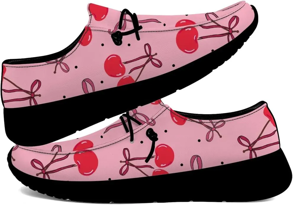 Loafers for Women Cherries Slip-on Shoes Casual Walking Shoes Gifts for Men Women