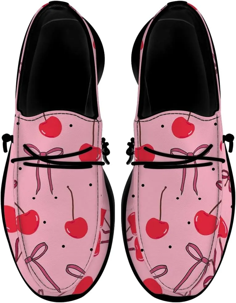 Loafers for Women Cherries Slip-on Shoes Casual Walking Shoes Gifts for Men Women