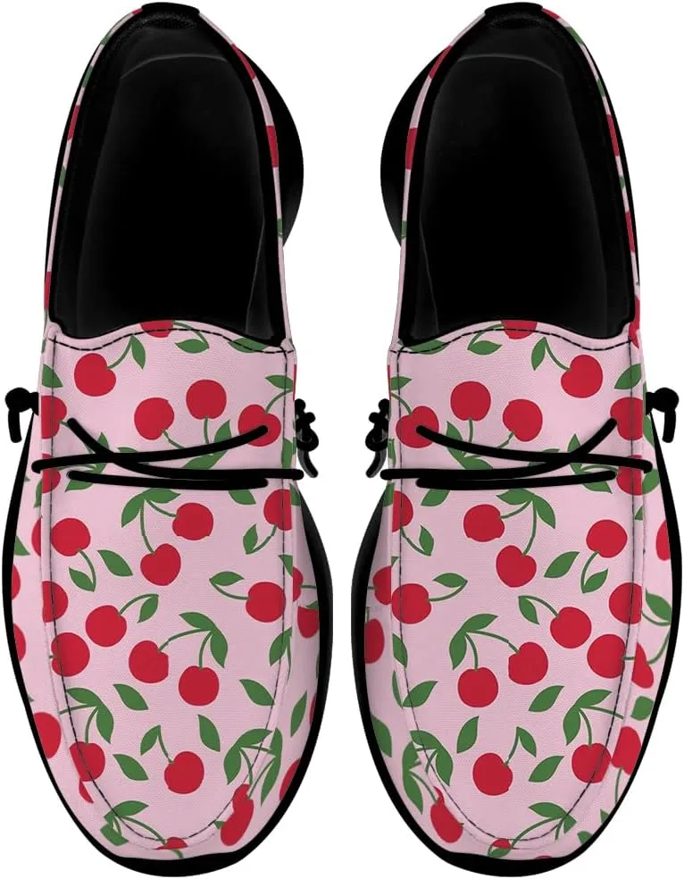 Loafers for Women Cherries Slip-on Shoes Casual Walking Shoes Gifts for Men Women