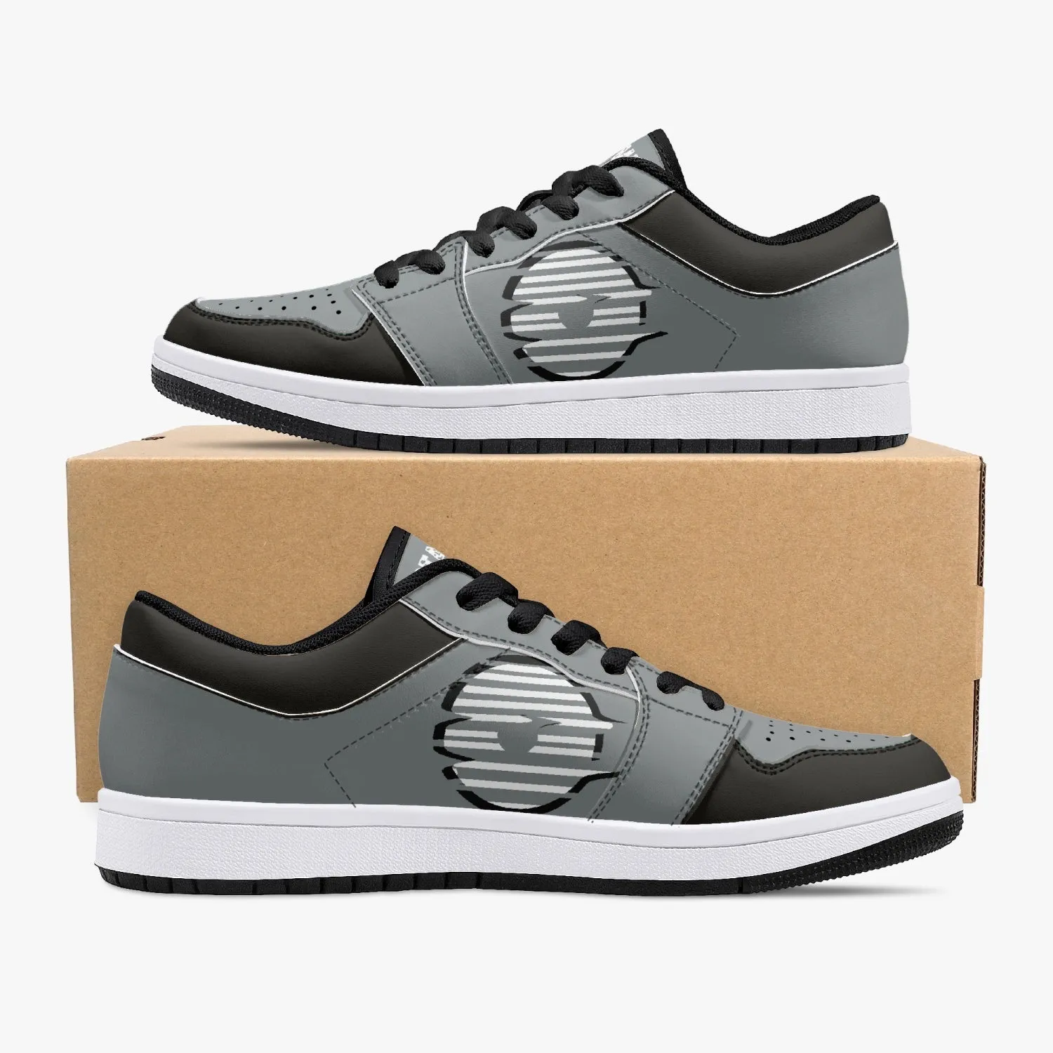Low-Top Leather Gray Sneakers