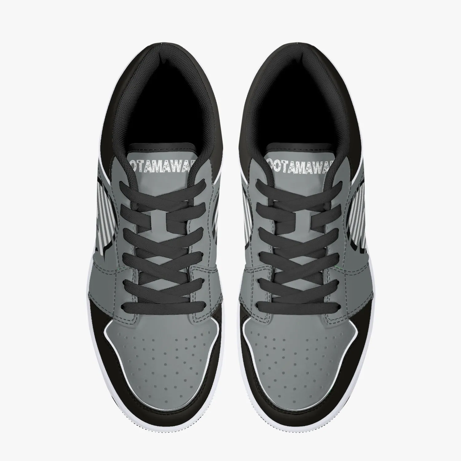 Low-Top Leather Gray Sneakers