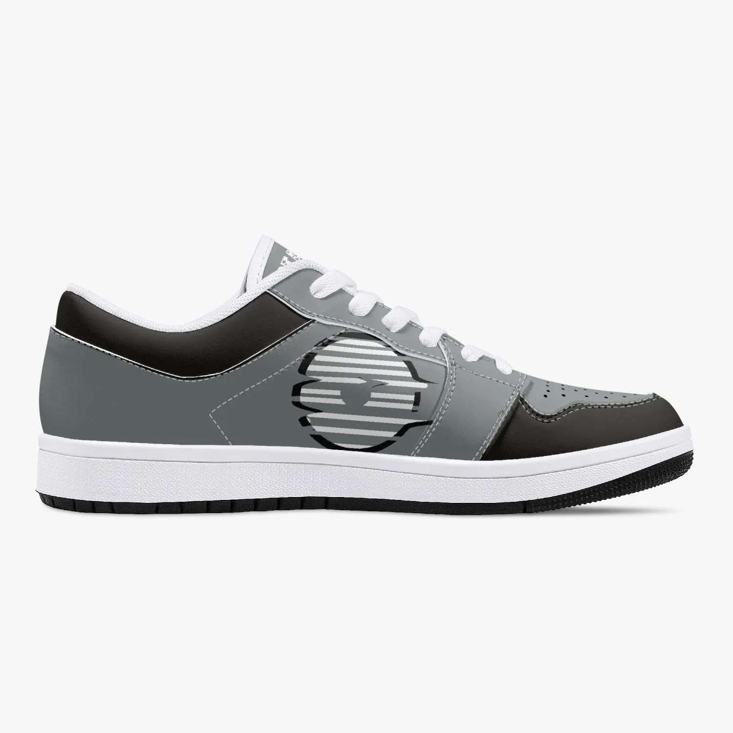 Low-Top Leather Gray Sneakers