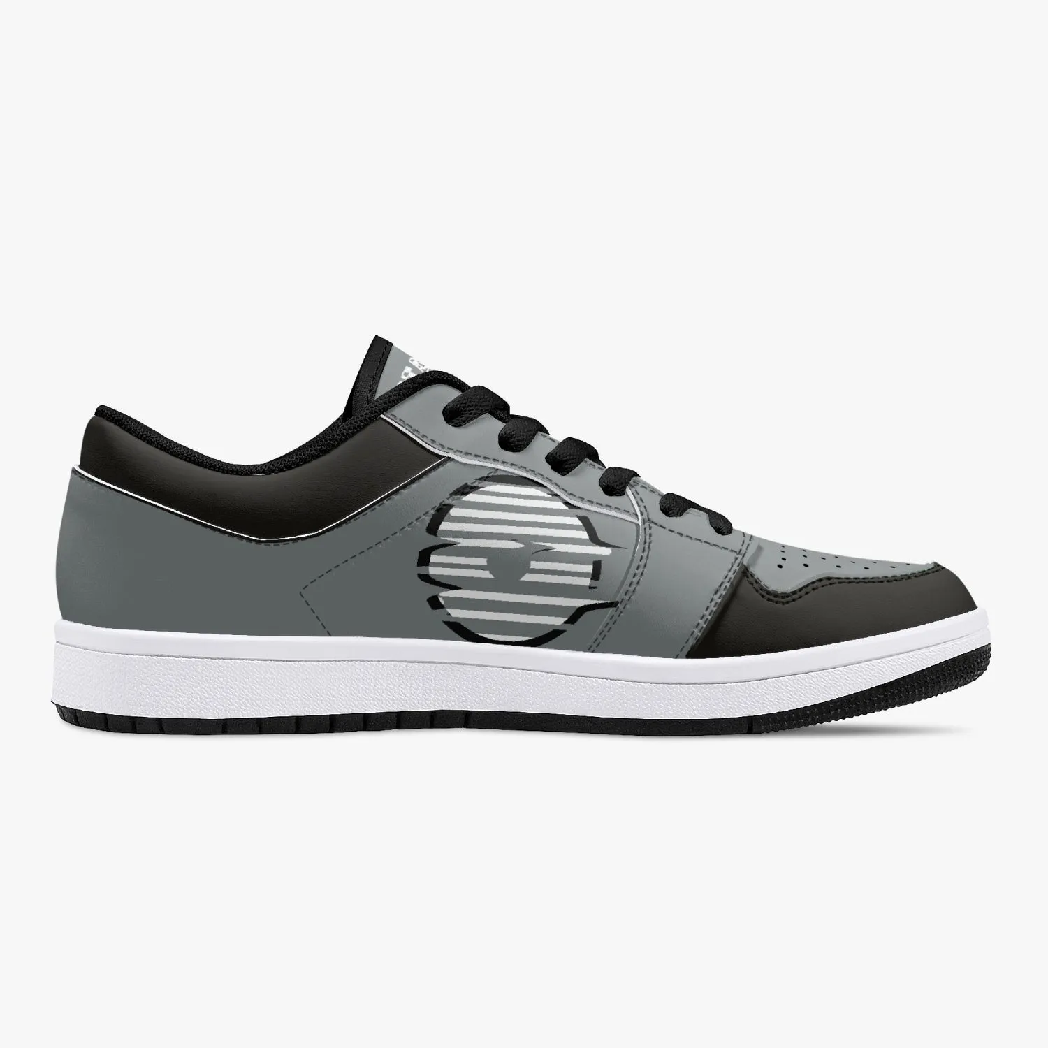 Low-Top Leather Gray Sneakers