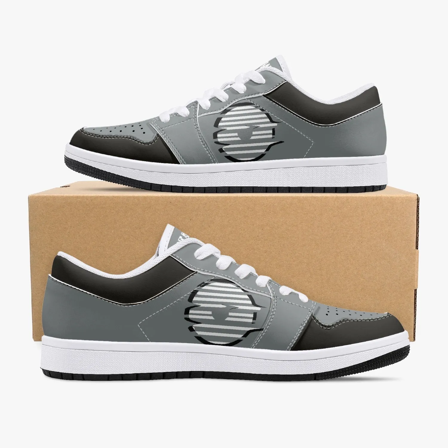 Low-Top Leather Gray Sneakers