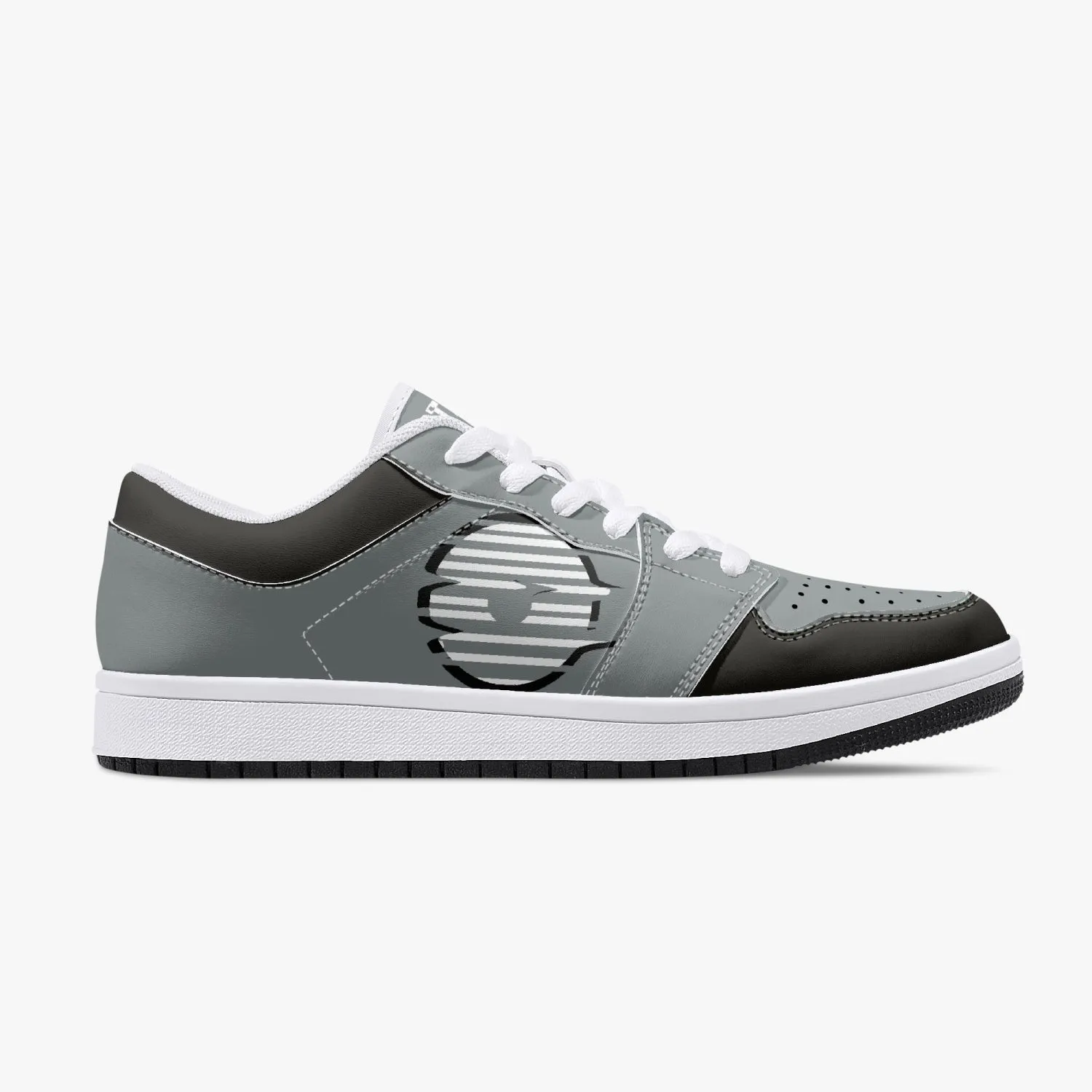 Low-Top Leather Gray Sneakers